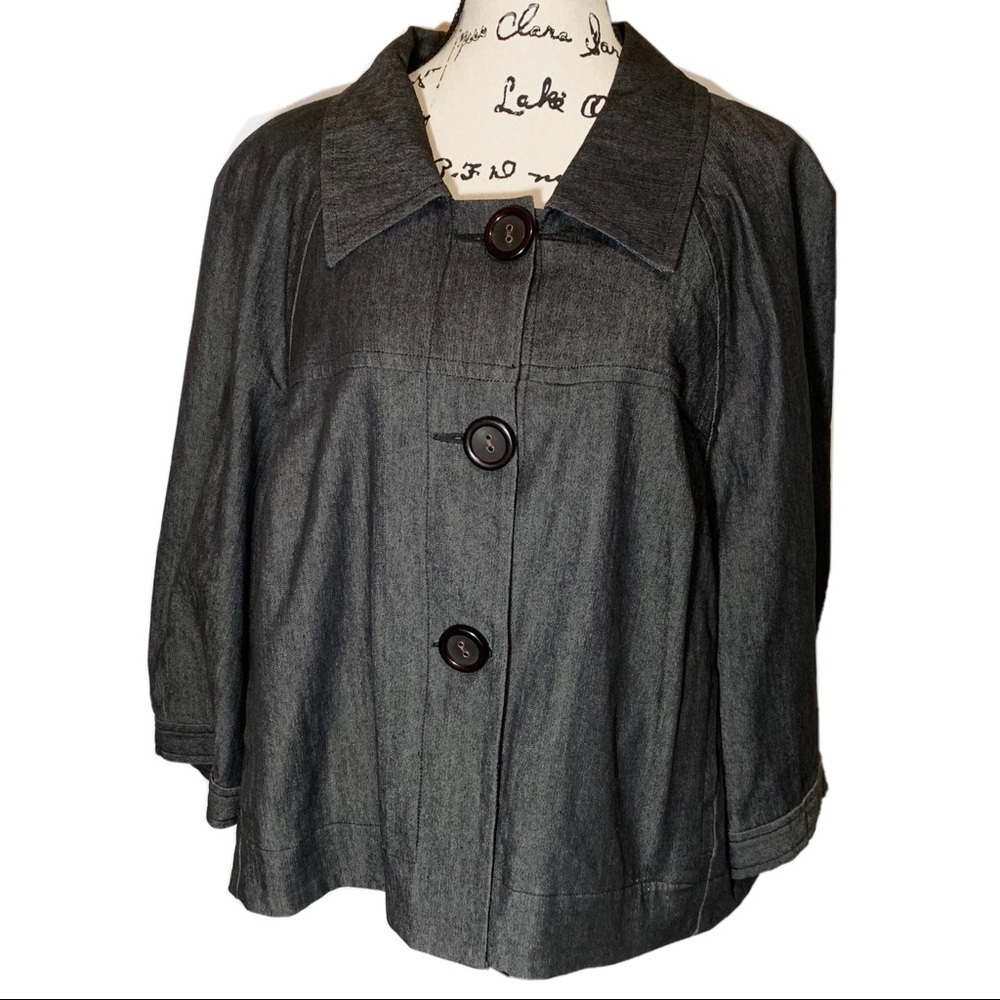 Sandro 2x Button Down Collar Denim Jacket - image 1